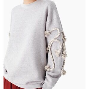 See By Chloe Gray Sweatshirt with Rope Detailing